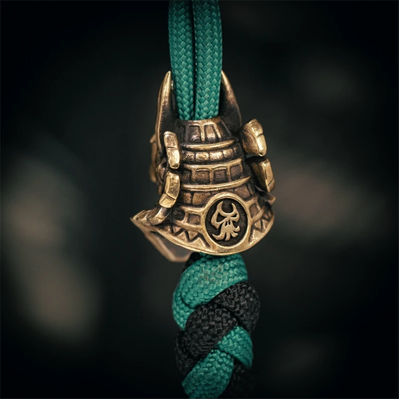 1PC Handmade Original Ancient Egyptian God Of Death Brass Copper Paracord Beads Lanyard Pendants Knife Beads EDC Tool