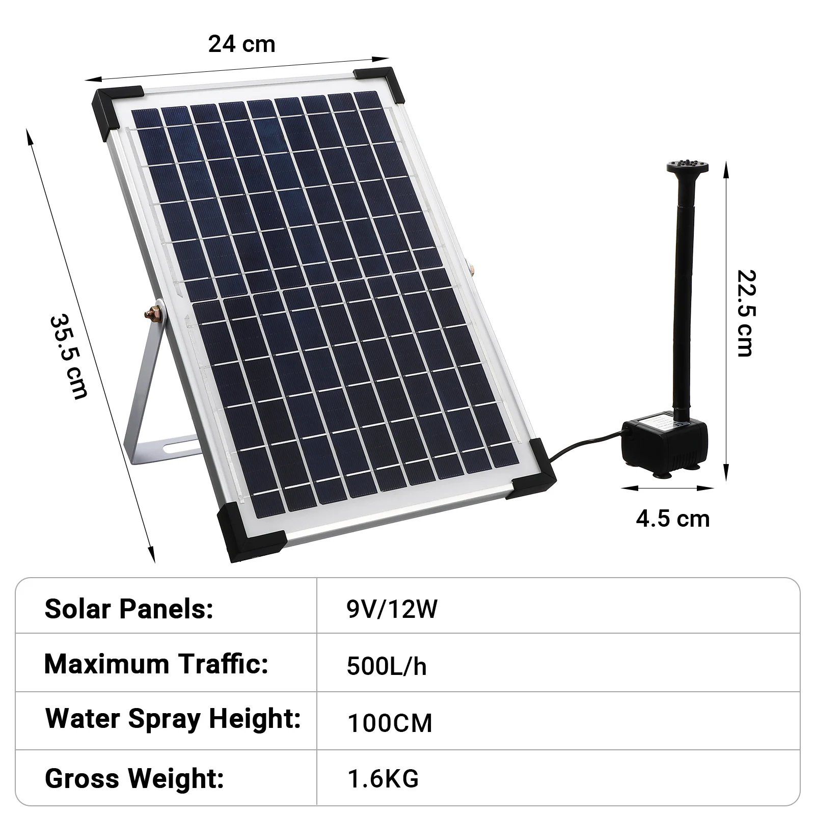 

High 10W Garden Pond Outdoor Water Feature Power Solar Powered Outdoor Fountains Fountain Sprinkler Solar Powered
