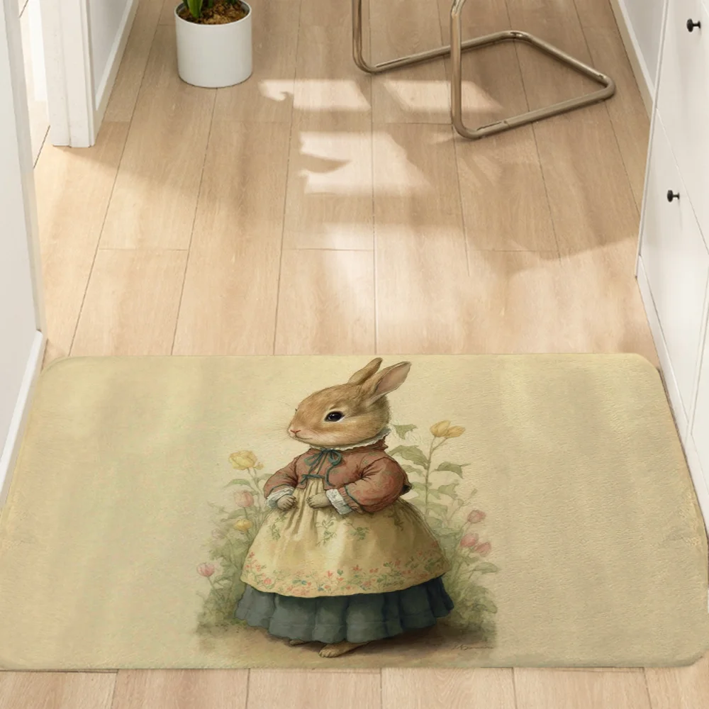 Bathroom Mat Rabbit for Hallway on the Floor Rug Doormat Home Kitchen Carpet Funny Entrance Door Mats Living Room Rugs Carpets