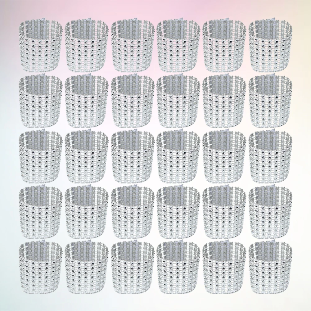 

80pcs Napkin Crystal Decorative Disposable Serviette Serviette Buckles Buckles Holders Wedding Party Birthday Tableware