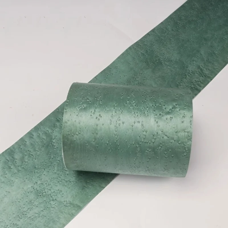 

Colored Jade Green Sparrow Eye Woodskin Handmade Pasting (Back With Non woven) L: 2-2.5Meters/pcs Width: 18cm T: 0.25mm