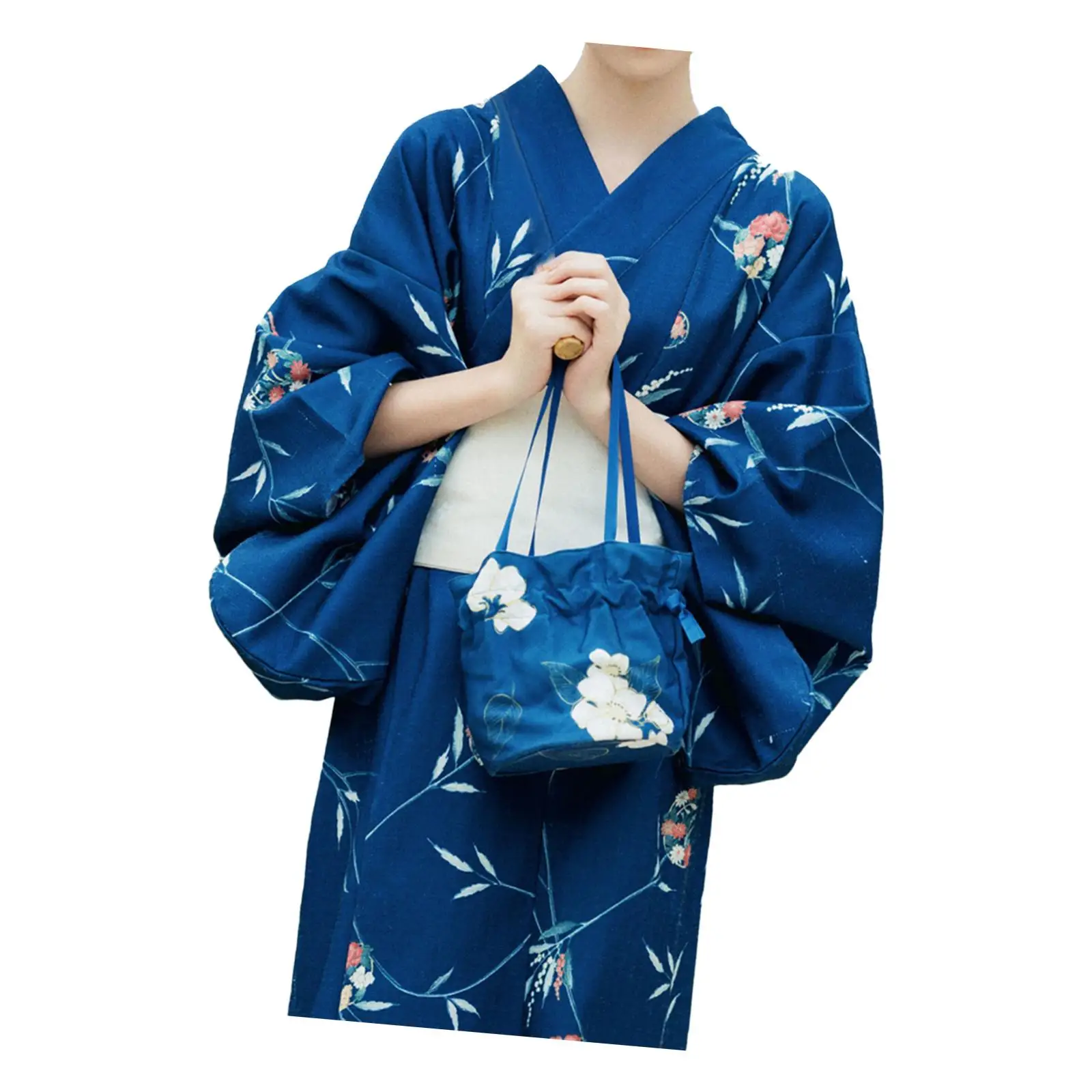 Kimono casual japonês feminino, fantasia estampada floral, robe longo, roupa de dormir tradicional para festival, casa, Halloween, vestido extravagante