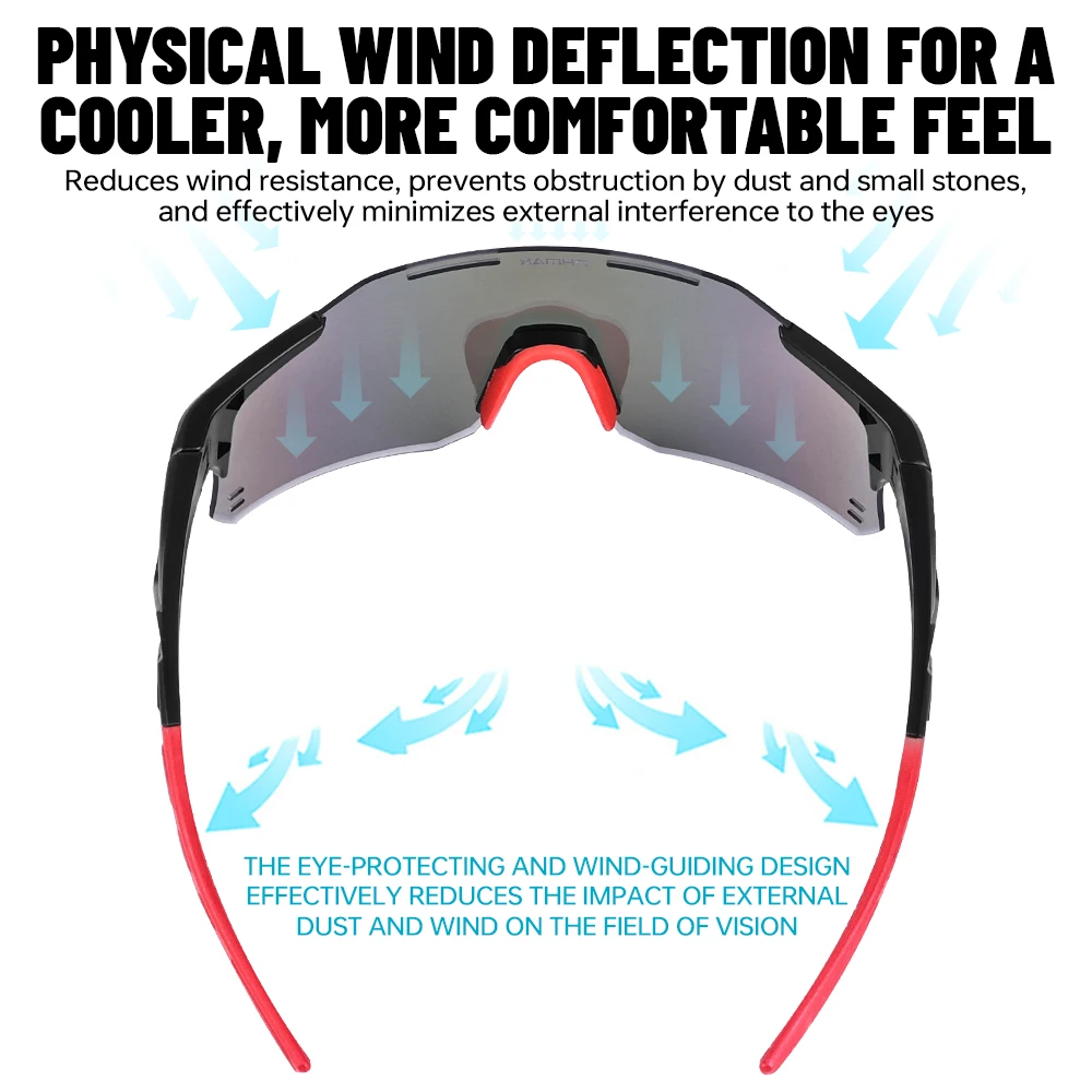 PHMAX Bicycle Sunglasses Photochromic UV400 Sunscreen Polarized Bike Glasses Fishing Camping Hiking Riding Eyeglasses Eyewear