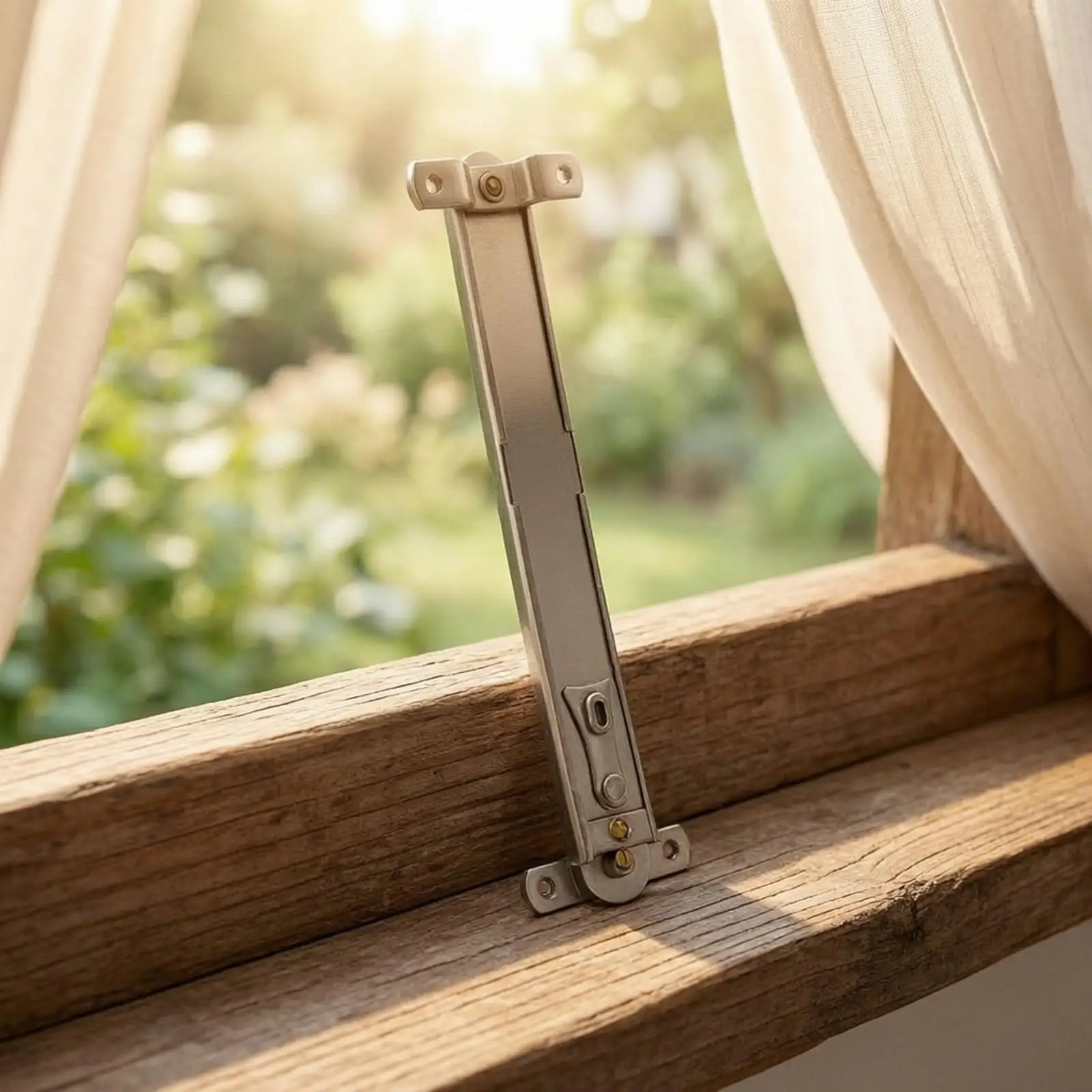Secure Window Support Arm Limiter Stay Stainless Steel Rectangular Body Hinged End for Glazing Panel Ventilation Control System