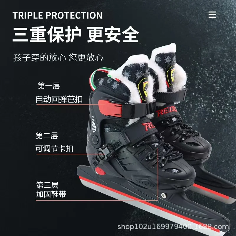 Ice Hockey Skate Shoes Thickened Thermal Speed Sliding Knife Skating Blade  Beginner Adult Teenagers Kids Real Ice Skates