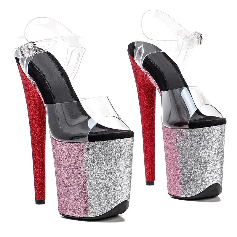 

New 20CM/8inches PVC Upper Sexy Exotic High Heel Platform Party Sandals Pole Dance Shoes Model Shows Sandals 070