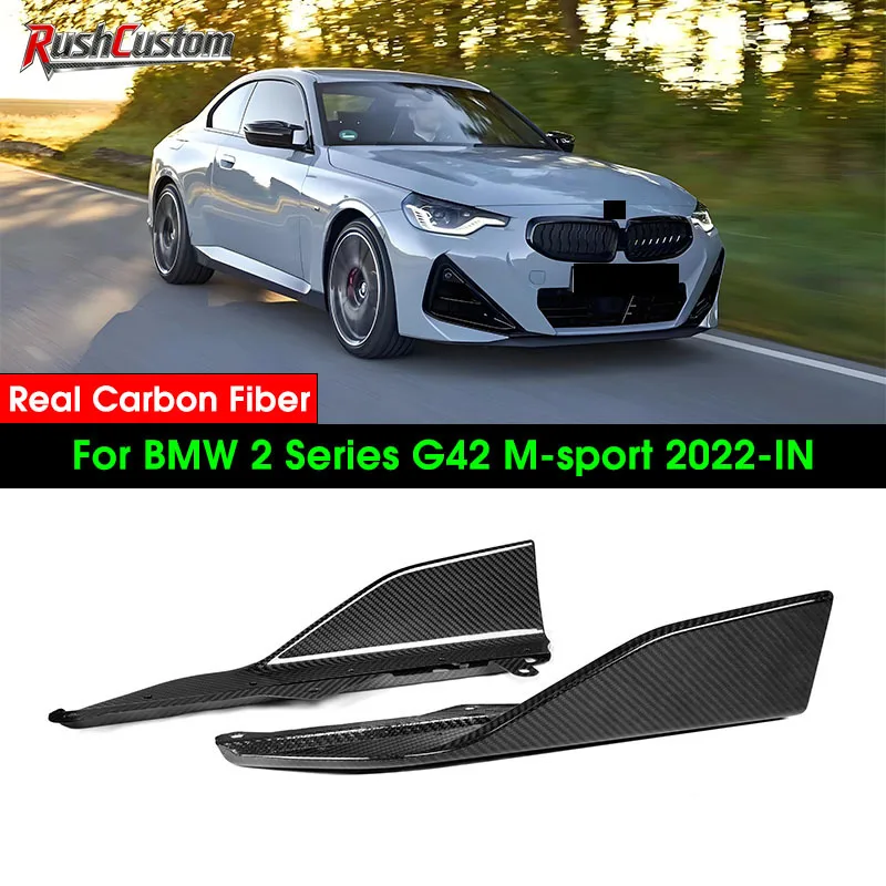

Real Dry Carbon Fiber Side Skirts Winglet Side Door Lips Replacement For BMW 2 Series G42 220d 220i 230i Coupe M-sport 2022-IN