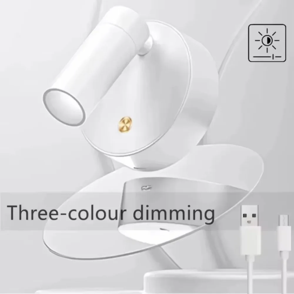 

USB перезаряжаемый светодиодный настенный светильник, черный, белый цвет, магнитное основание, настенные бра с регулируемой яркостью и сенсорным выключателем, прикроватный светильник для спальни