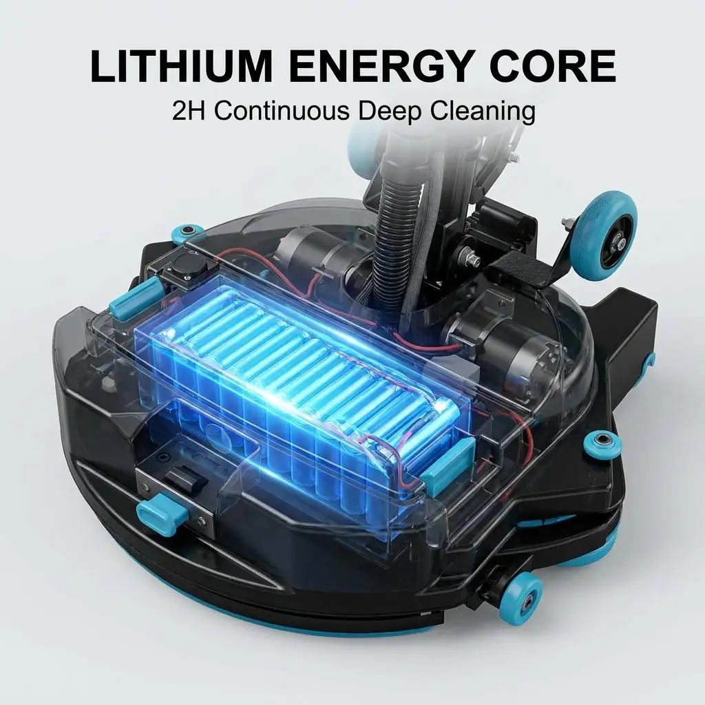 Mini Floor Scrubber 500mm Double Brush Floor Washer Commercial For Cafe Shop And Bakery Floor Slip Protection