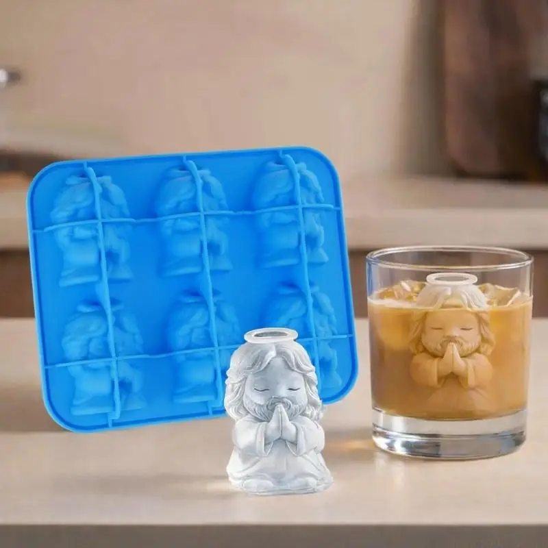 QX2E 6 Cavities Prayer Ice Molds For Freezing Drinks Chocolate Jelly And Soap Making