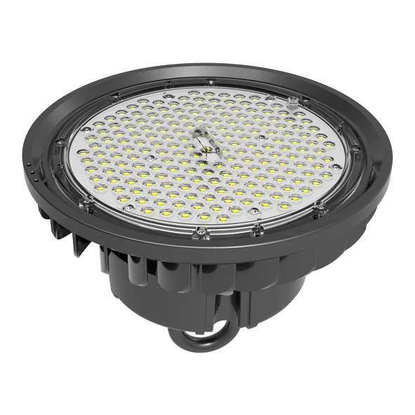 150W/200W LED Highbay Light Aluminum High Lamp for Warehouse Workshop Supermarket Office IP65 White Black Housing Glass