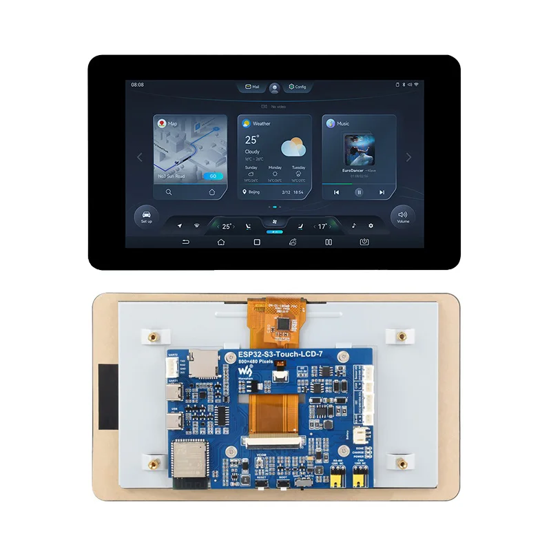 ESP32-S3 7 Inch Touch Display Development Board 800x480 Xtensa LX7 Dual-core Processor 8M Flash WiFi-BT5 for GUI LVGL HMI ESP32