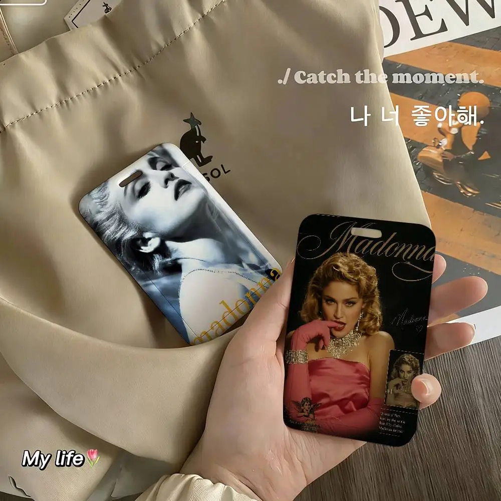 Singer M-MadonnA-A Confessions II Working Bank Credit Card Holders with Long Lanyard Employee Name ID Card Cover Accessories