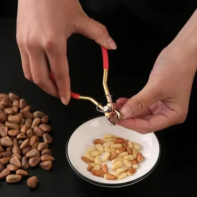 Multifunctional Pliers Clip Peeling Pliers Walnut Clip For Dried Fruit Pine Nuts Clip Red Handles Hardware Kitchen Gadgets