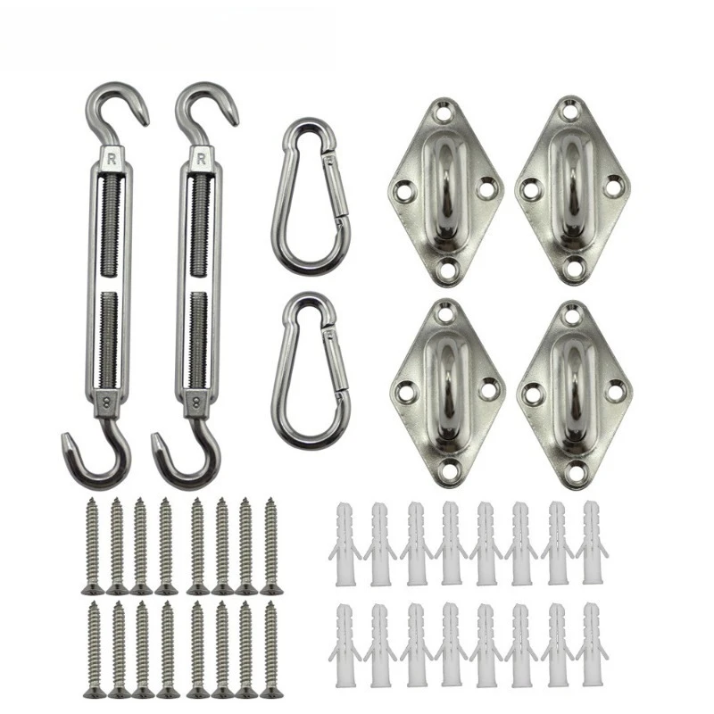 5mm 6mm 8mm set four-corner sunshade sail stainless steel 304 316 accessories sunshade canopy accessories