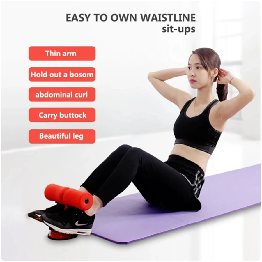 Abs Trainer Sit Up Bar Self-Suction Abdominal Curl Exercise Push-up Assistant Device Lose Weight Home Gym Fitness Equipment