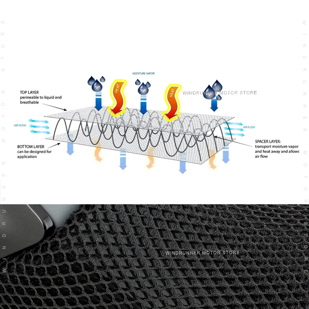 Funda de asiento de malla 3D para motocicleta, cojín de protección transpirable para BMW R1300GS R 1300 GS 2024-