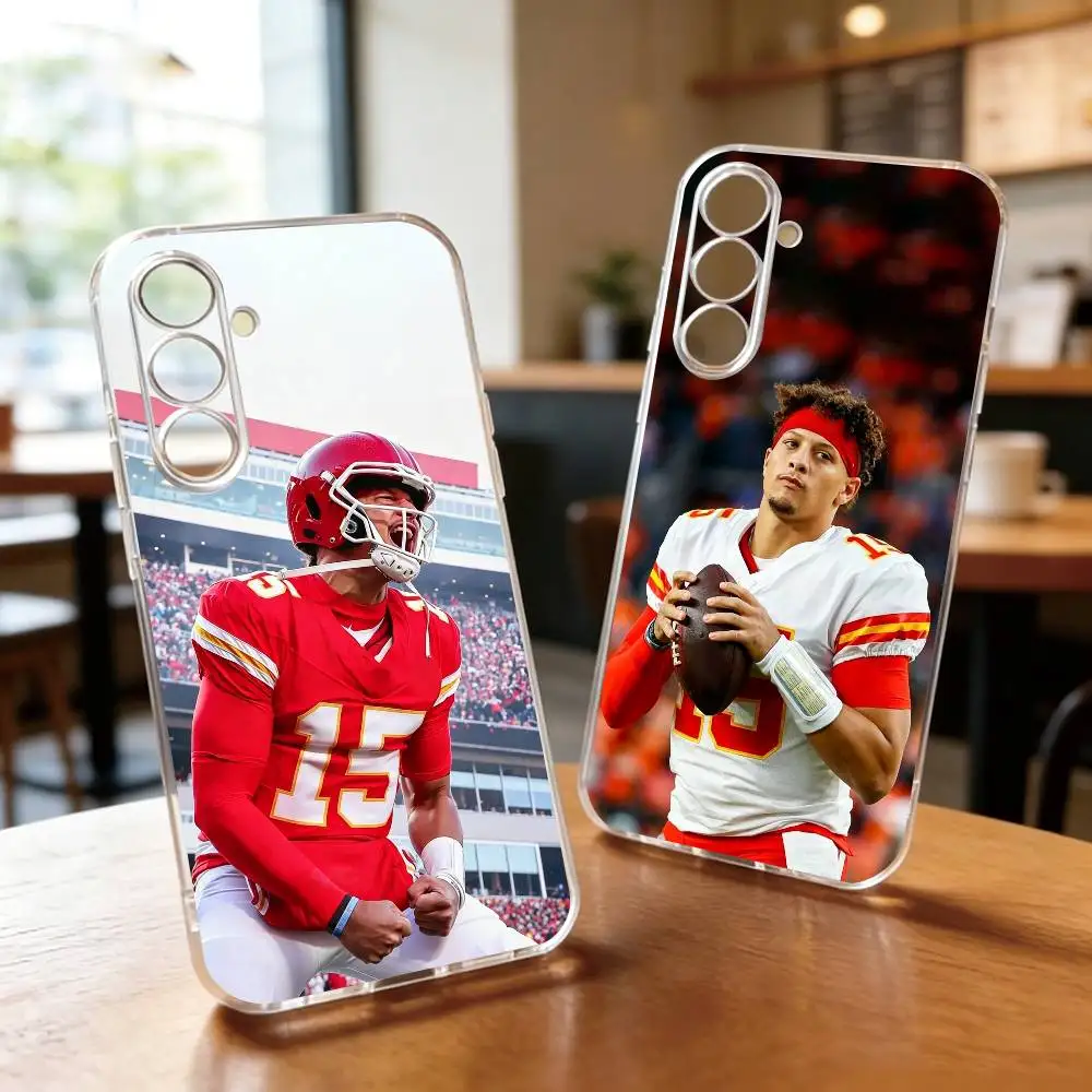 Funda de teléfono de fútbol americano Patrick Mahomes para SamsungA10,12,20,21S,30,31,40,50,51,52,70,71, funda transparente