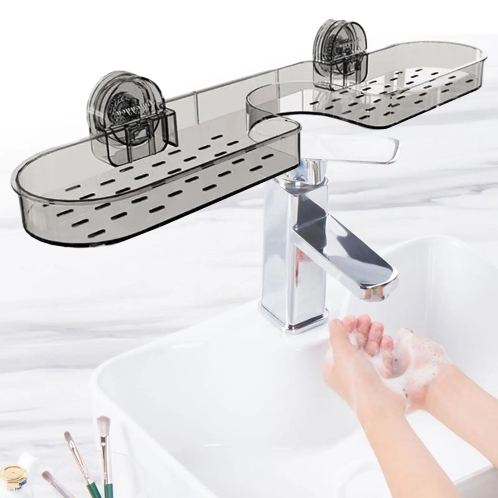 Kitchen Sink Faucet Organizer Stable Wall Mounted Easy Installation Suction Cup for Laundry Room Home Kitchen Bathroom Towels