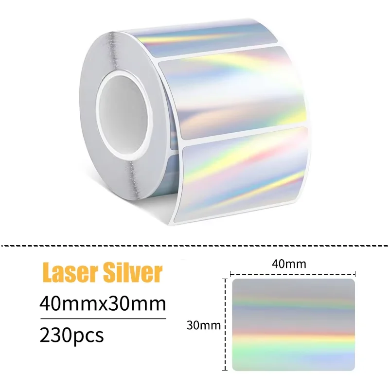 50x50 Neuer Thermo-Etikettendrucker Aufkleber Selbstklebender Farblaser-Thermopapieranzug für Phomemo M110 M200 M120 E210 Etikettendrucker