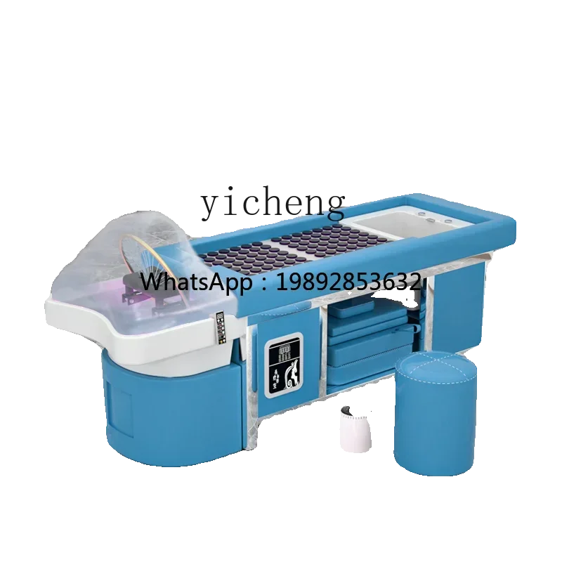 B1 Moxibustion Foot Bath Integrated Head Therapy Shampoo Chair Beauty Water Circulation Stainless Steel Bed