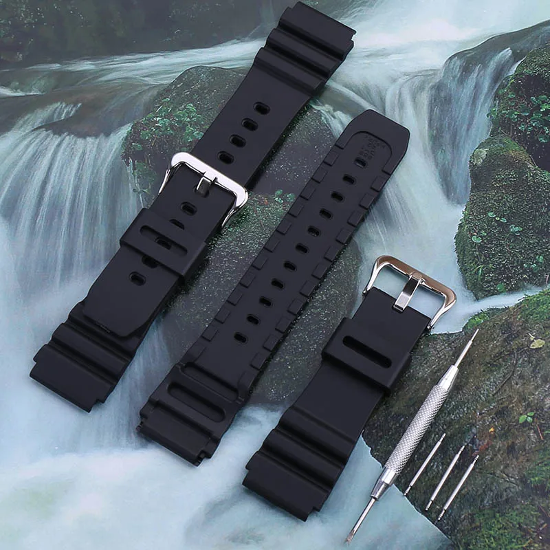Rubber Watch Band Compatible with Casio Swordfish MDV-106 107 MTP-VD01 Submariner Ocean Heart sport wristband watch chain 22mm