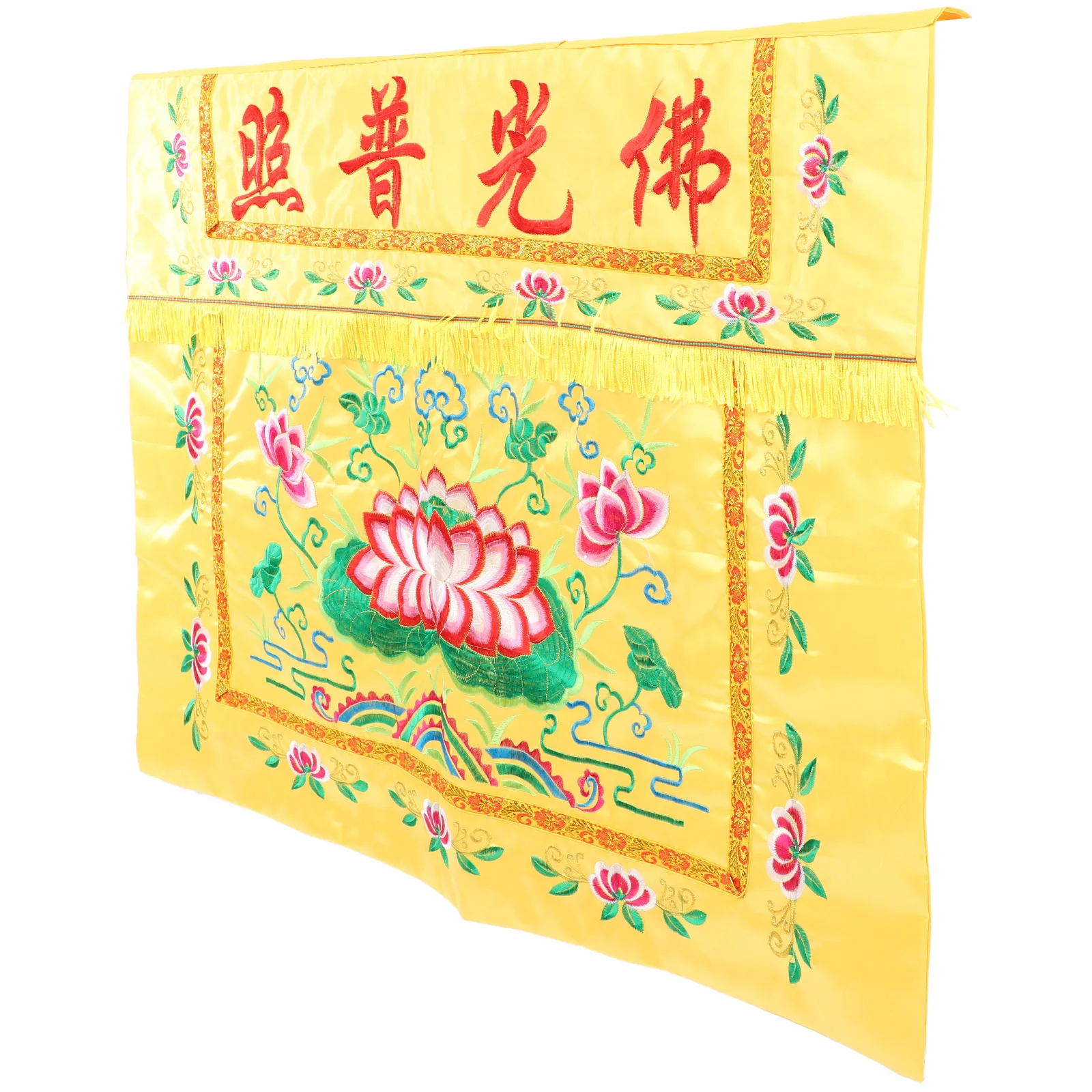 

Lotus Banner Tablecloth Nightstand Exquisite Delicate Small for Chinese New Year Buddha