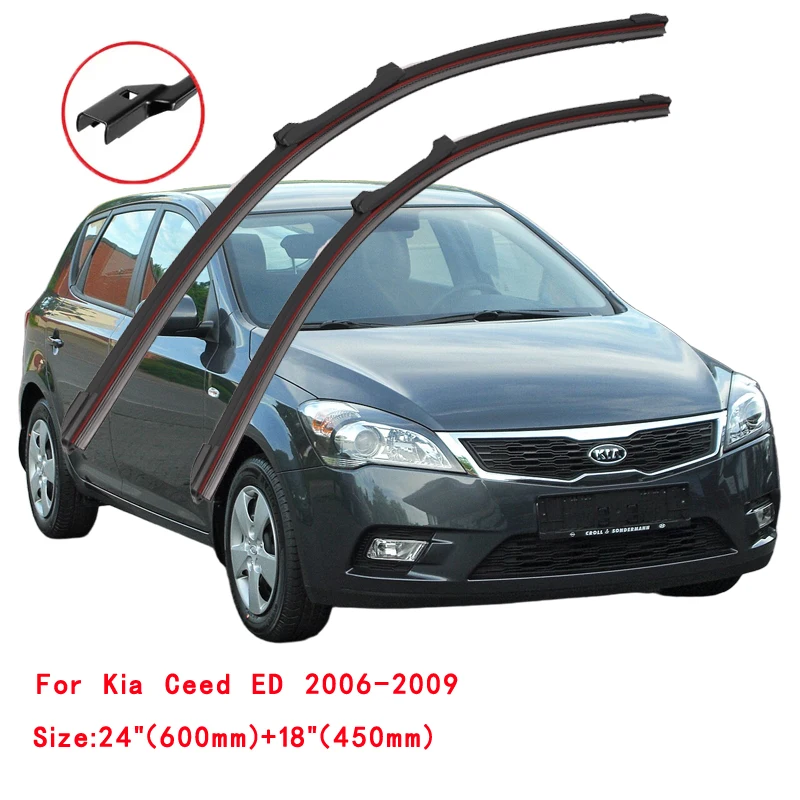 For KIA Pro Ceed ED JD CD Hatchback 1.4 1.6 2008 2009 2010 2013 2016 2018 2019 2020 2022 Car Brush DoubleRubber Windshield Wiper
