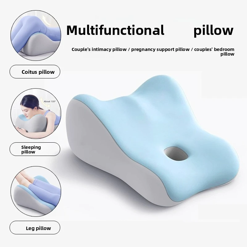 Intimacy Support Wedge Pillow for Couples Memory Foam Positioning Cushion for Back Neck & Waist Pain Relief with Washable Cover