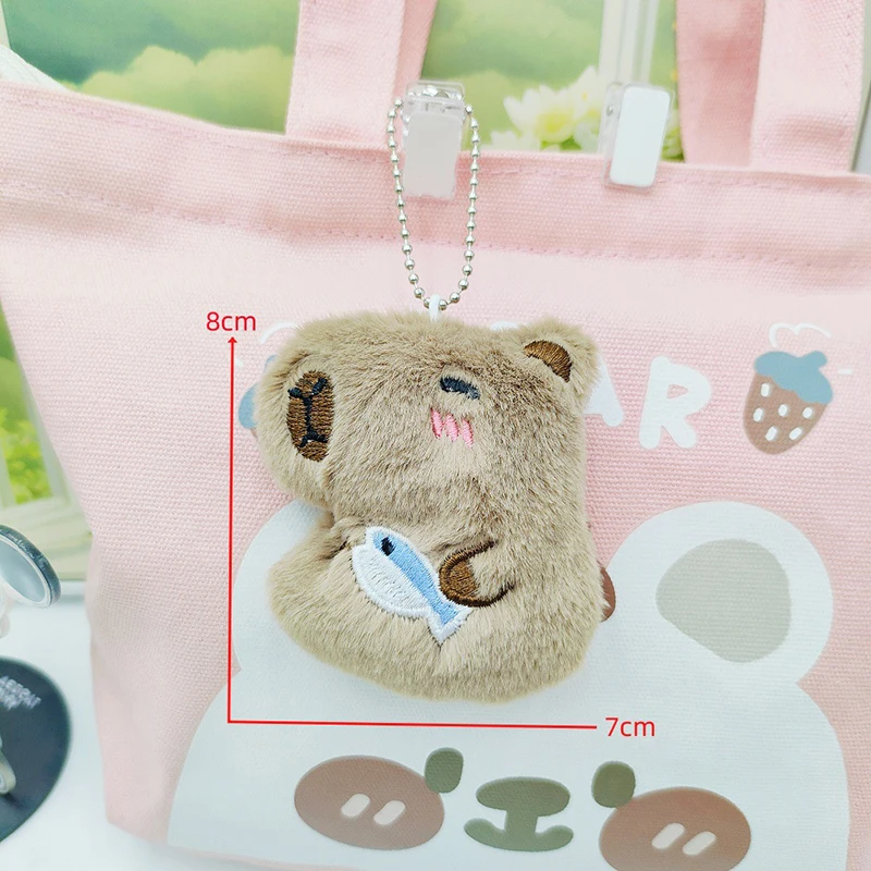 Cartoon Kawaii Piepende Capibara Knuffel Vis Pluche Sleutelhanger Schattige Dieren Zacht Gevulde Pop Hanger Tas Hangende Decoratie Meisje Gift