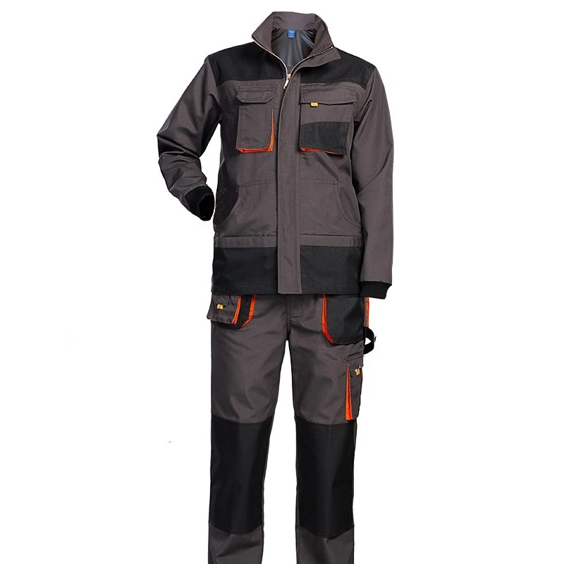 Labor Clothes Work Jacket and Pants Set Men Construction Multi Pockets Factory Workshop Uniforms Workwear Suit Painter