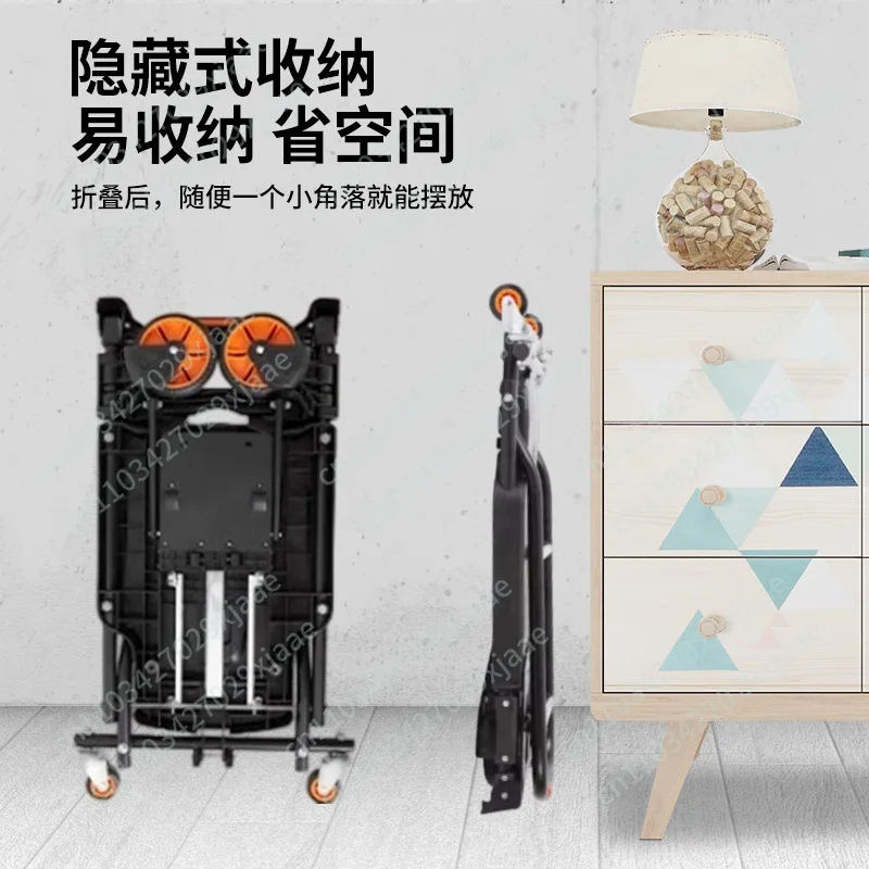 Folding Hand Cart 150KG Load Capacity Aluminum Lightweight Platform Cart Portable Telescopic Multi-Functional Transport Cart