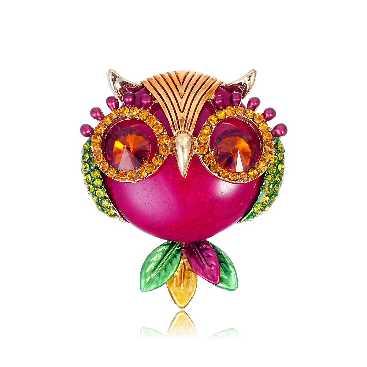 Fashionable Crystal Red Owl Animal Brooch For Women And Men, 2-color Event Party Backpack, Decorative Clothing, Daily Gift