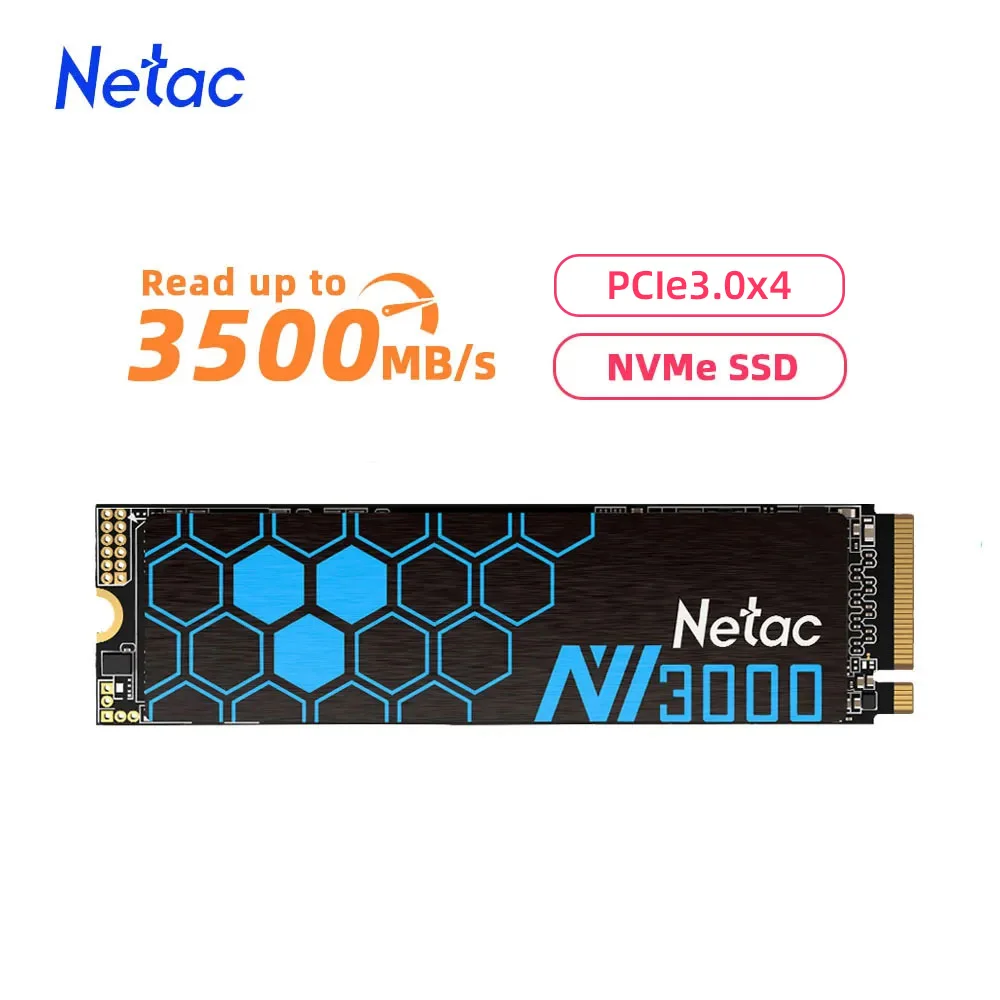 

SSD Netac 250 ГБ 500 ГБ 1 ТБ NVMe SSD 2 ТБ M2 SSD PCIe 3.0x4 M.2 2280 Жесткий диск Твердотельный накопитель для ноутбука и настольного компьютера