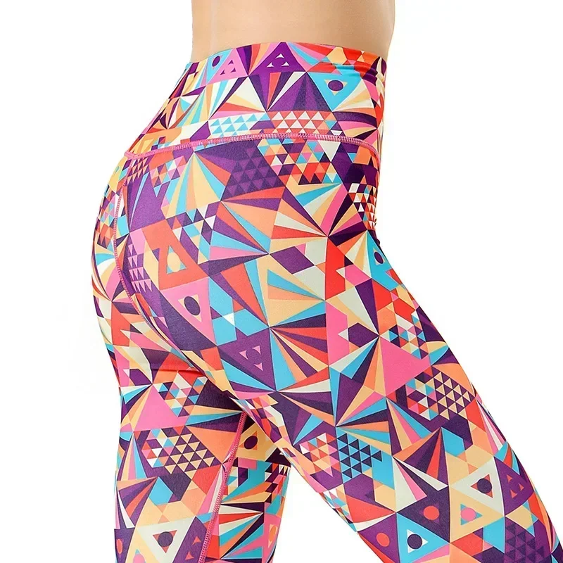 Pantalones de yoga ajustados para mujer, ropa deportiva de secado rápido con estampado, levantamiento de cintura y altura, novedad