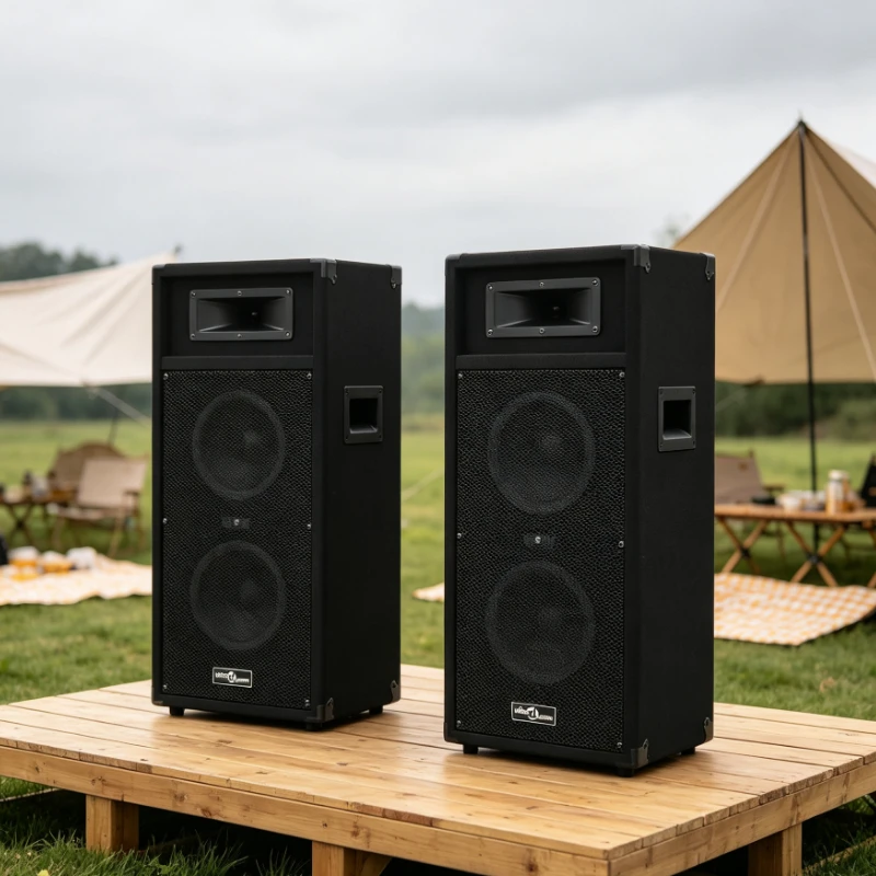 2 enceintes de scène HiFi passives professionnelles, 1000 W de puissance élevée, reproduction sonore haute fidélité, sortie audio stable, design pratique et moderne, parfaites pour les spectacles sur scène, les soirées en bar, le home cinéma et les activités commerciales en intérieur.