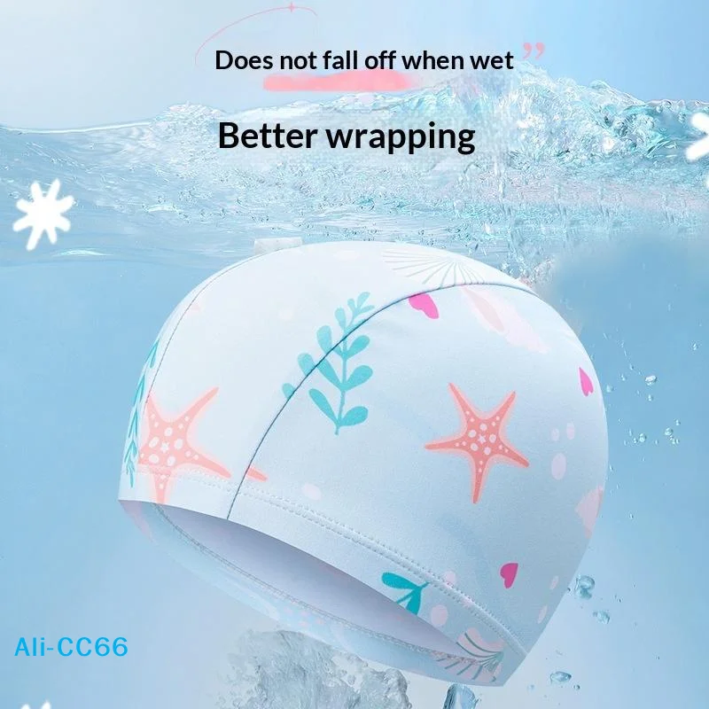【C】Kids Cartoon Print Swim Cap - Aquatic Sports Hat 评论和价格