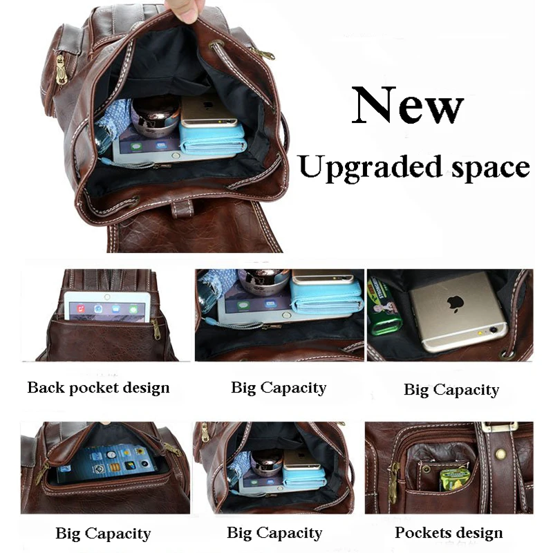 Female Backpack Mochila Feminina Leather Women Mochila Mujer Girls School Backpack Feature Multifunction 2022 Travel Mochila