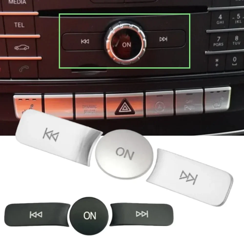For Mercedes Benz A B Class CLA GLA W176 W246 C117 X156 3PCS/set Car Centrol Multimedia Volume ON Control Button Trim Stickers