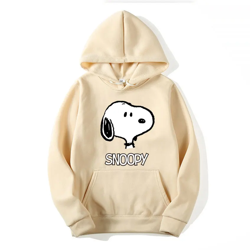 2024 New Snoopy Women Hoodie Tops Spring Autumn Casual Men Pullover Cartoon Anime Couple Oversized Sweatshirt Clothes