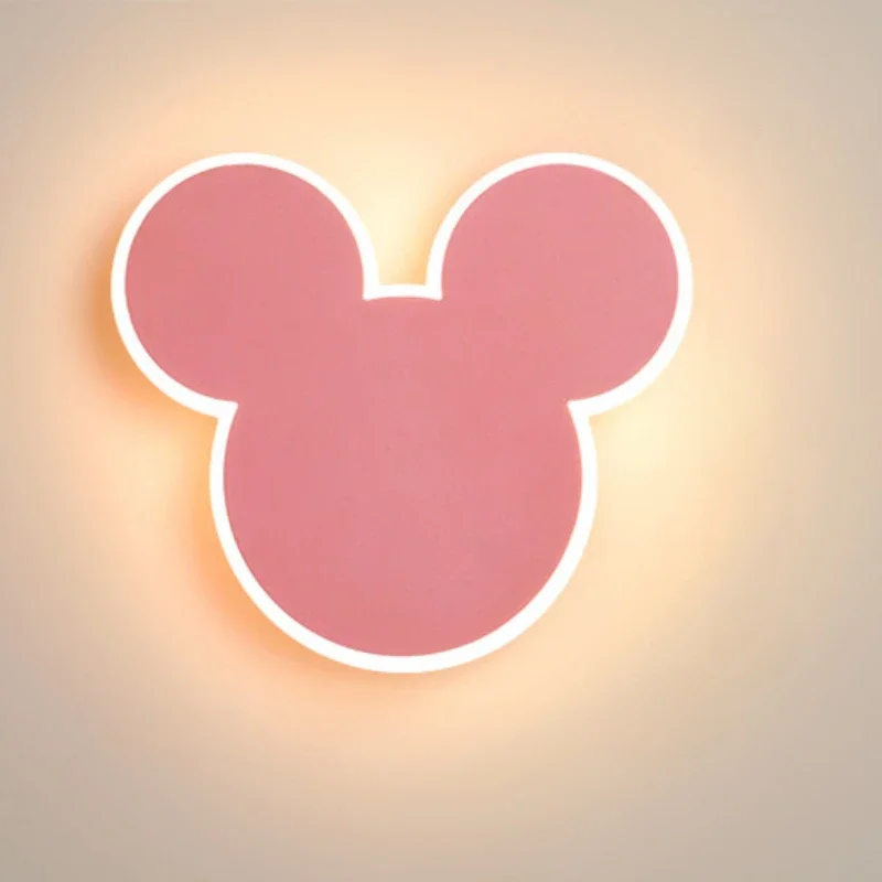 

Mickey Rabbit Wall Lamp Bedroom Bedside Light Boys Girls Room Decor Kindergarten Decoration Children Room Background Wall Light