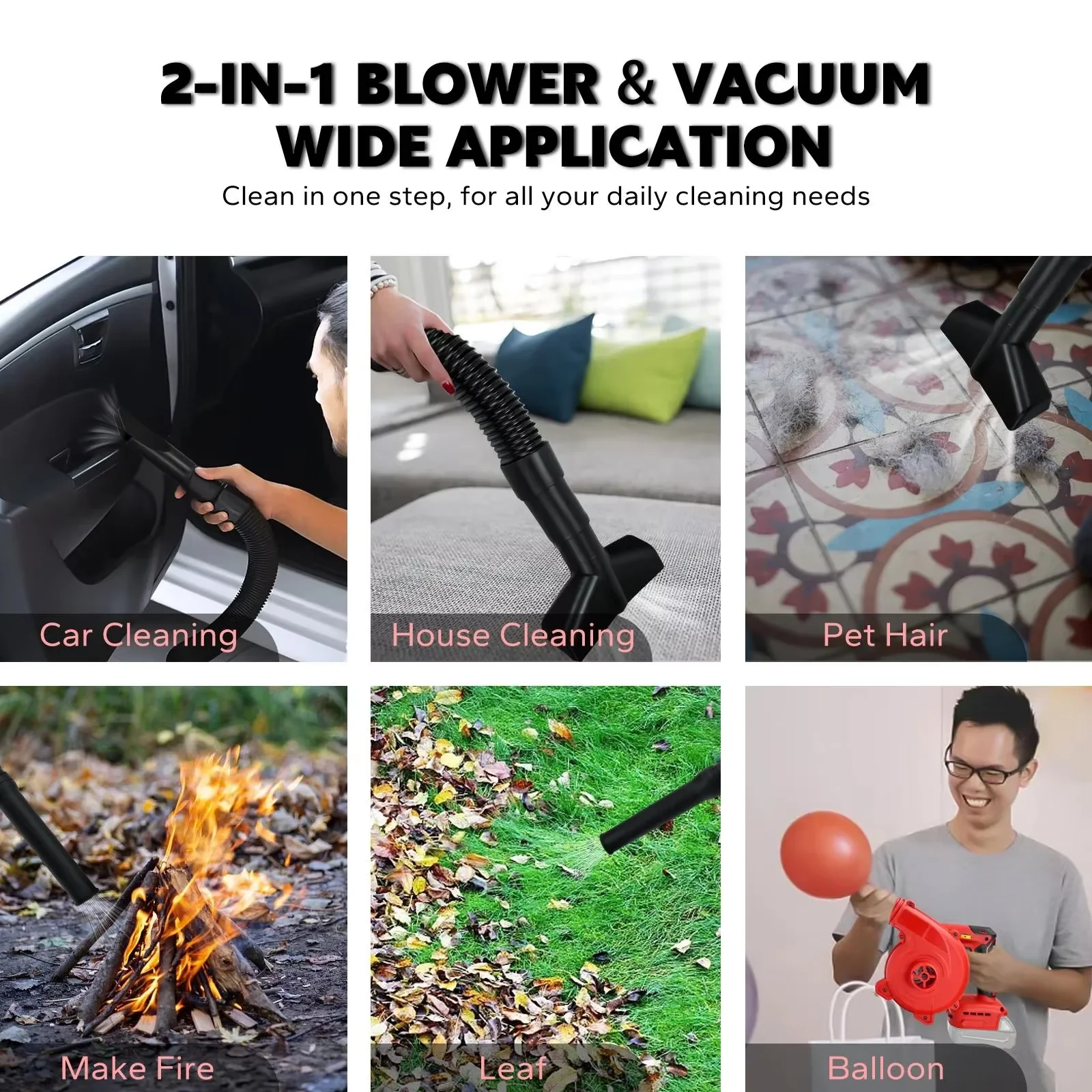 منفاخ صناعي عالي الطاقة بـ 6 سرعات، أدوات كهربائية لاسلكية لتنظيف الطرق، أدوات تنظيف النجار، منفاخ هواء متعدد الأغراض