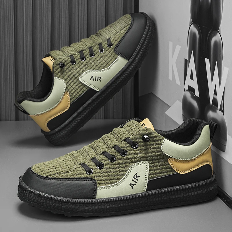 

Outdoor Casual Shoes for Men Trendy Low Top Lace Up Korean Style Youth Travel Flat Bottom Men's Shoes Breathable Sneaker