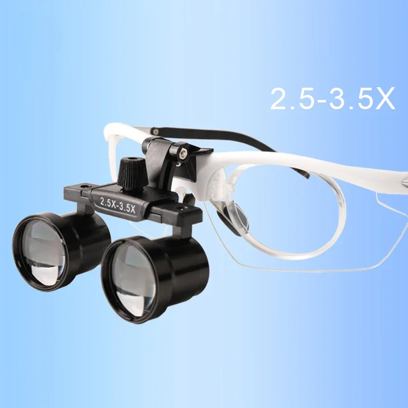 Imagem -03 - Lupas Dentais Binoculares com Quadro Transparente Interno Lupa Variável Distância Interpupilar Ajustável Ampliação 2.5x3.5x