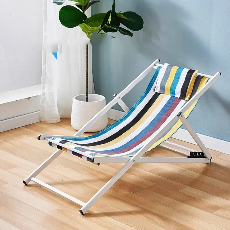 

Portable Folding Beach Chair Home Living Room Balcony Lounge Chair Outdoor Office Adjustable Nap Sillas Outdoor Furniture WKOC