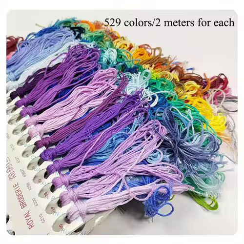 100% Cotton High Quality Cross stitch Floss Embroidery thread  Cross Stitch Embroidery Hand Knitting Sewing Weaving 8m 447 color - Image 17