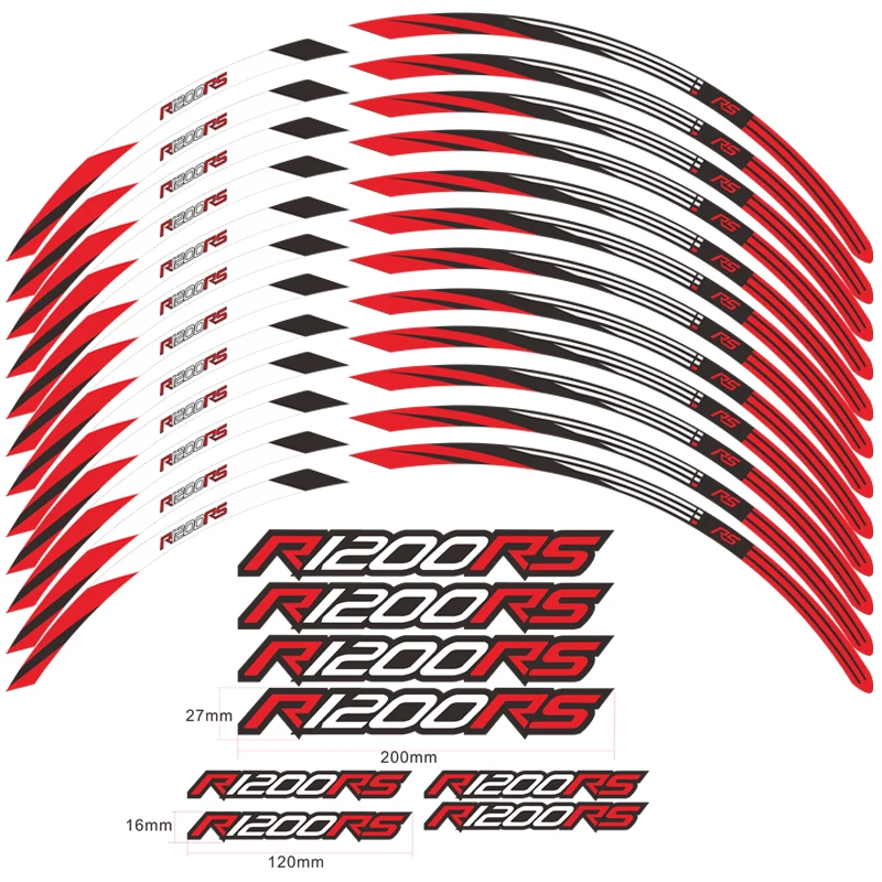 Motorcycle Wheel Sticker Waterproof Rim Strip Tape for BMW R1200RS R1200 R 1200 RS Accessories 2015-2018 17 Inch Wheel Decals