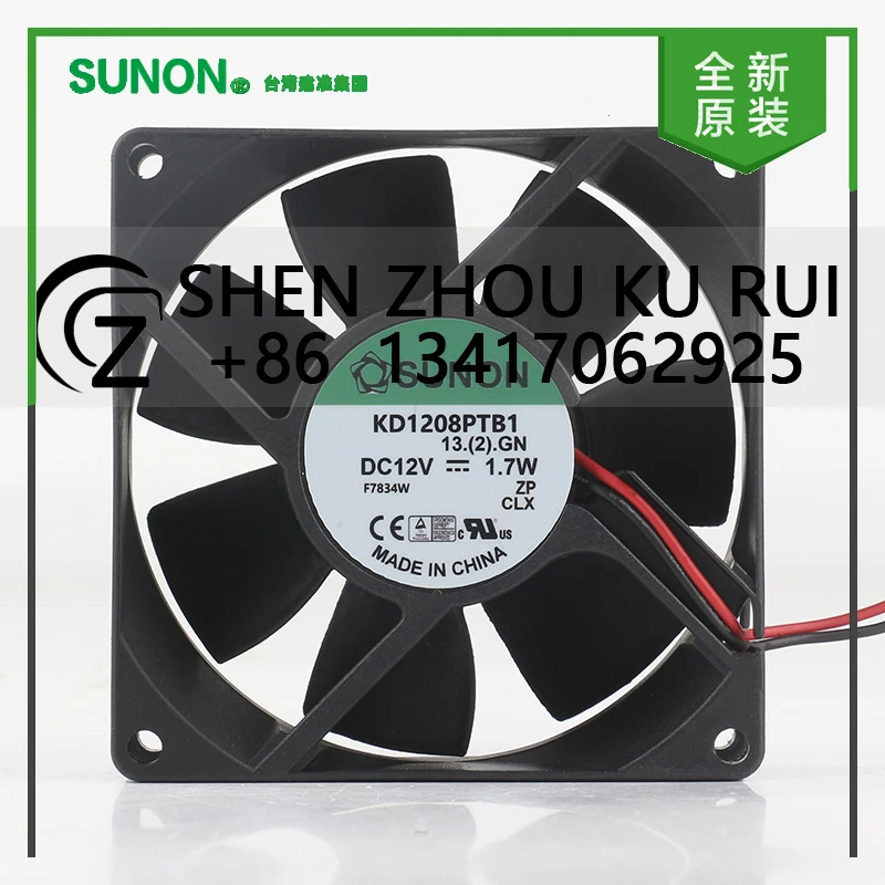 

Новый Sunon 5 В 24 В 48 В постоянного тока 12 В 1,7 Вт AC EC 8025 80X80X25MM 8 см Источник питания Двойной шаровой корпус Бесшумный двухпроводной охлаждающий вентилятор KD1208PTB1