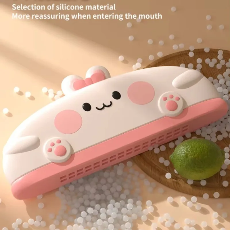 Popular 32 Hole Cartoon Soft Silicone Harmonica Kids Music Toy Education Musical Instruments