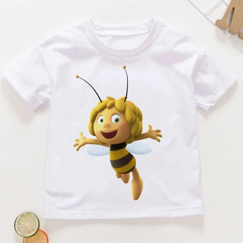 Summer Cute Cartoon Children's Short Sleeve T-shirt Little Bee Maya T-shirts Boy Kid Boys and Girls Tops Shirts Children's Tshir